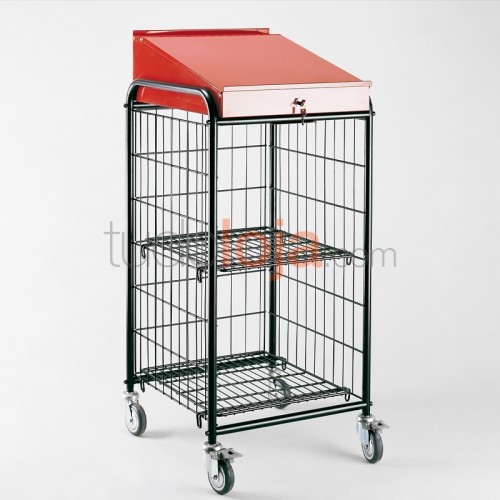 Púlpito recepção com prateleiras e rodas