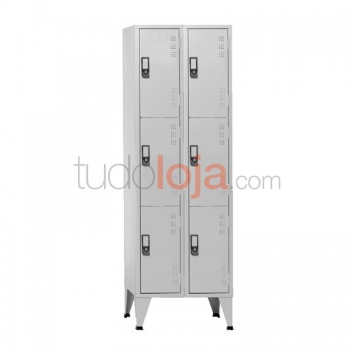 Vestiário metálico duplo com 6 cacifos