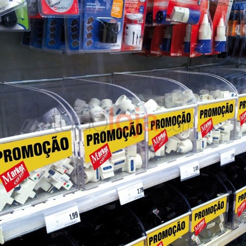 Contentor de acrílico para prateleira