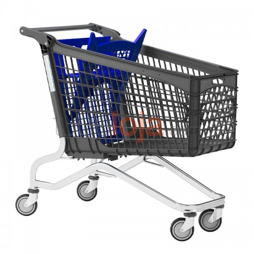 Carrinho de Compras de Plástico com porta-bebe - 220L - Azul