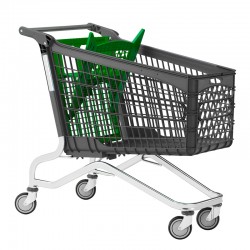 Carrinho de Compras de Plástico com porta-bebe - 220L - Verde
