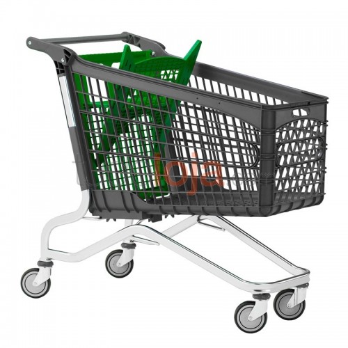 Carrinho de Compras de Plástico com porta-bebe - 220L - Verde