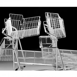 Cesta rebatível para carrinho de compras cash ST