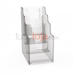 Expositor 4 folhetos inclinado - 1/3 A4