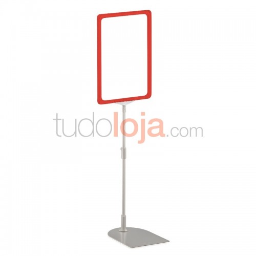Poster Stand com Caixilho A4 Vermelho para Folhetos