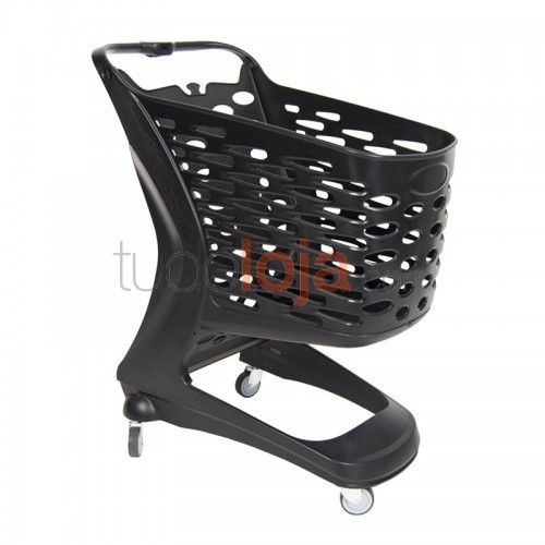 Carrinho de compras de plástico ECO - 80L - Preto