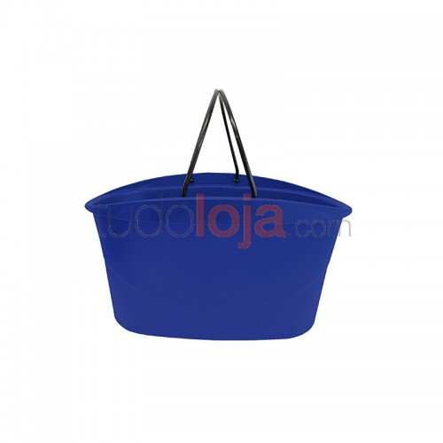 Cesta de compras azul com pega