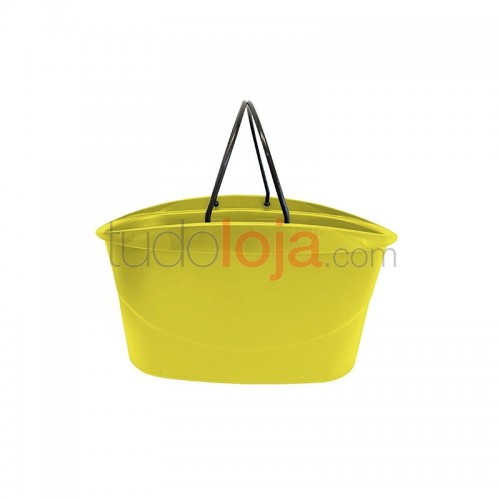 Cesta de compras amarelo com pega