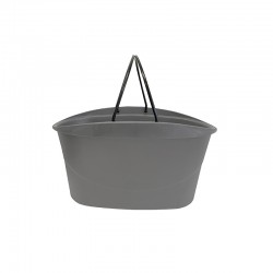 Cesta de compras cinza com pega