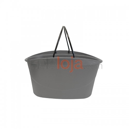 Cesta de compras cinza com pega