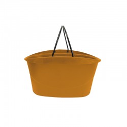 Cesta de compras laranja com pega