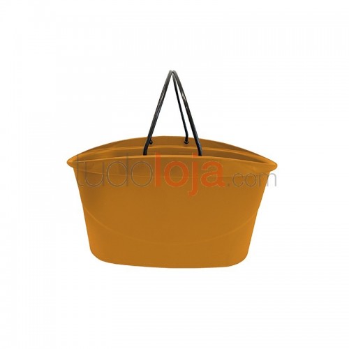 Cesta de compras laranja com pega