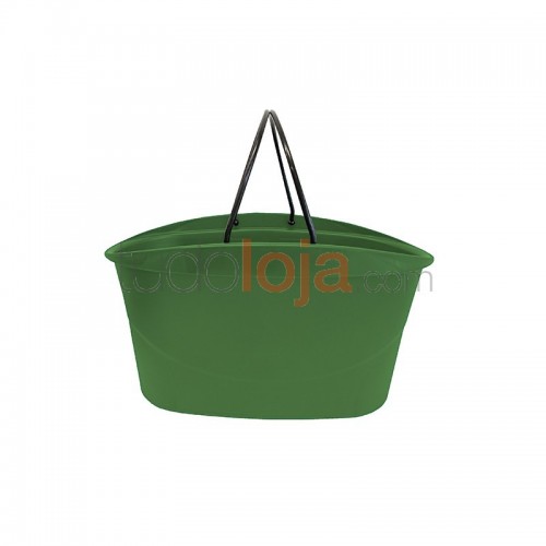 Cesta de compras verde com pega