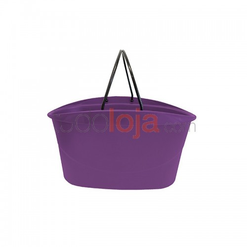Cesta de compras violeta com pega