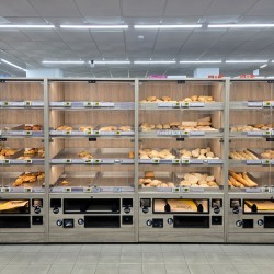 Móvel self service de Pão para Supermercado e Mercearia