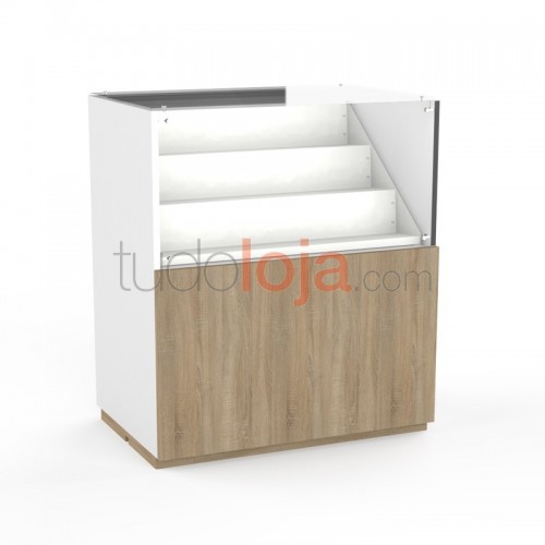 Balcão Vitrine JA14 1038x600x900 com Expositor Escada