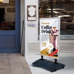 Cavalete Duplo Base Água para Folhetos A1