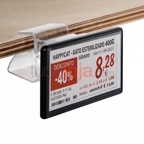 Perfil prateleira vidro E12-20 para etiqueta eletrónica UNIVERSAL