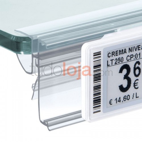 Perfil para Prateleira Vidro para etiqueta eletrónica PRICER