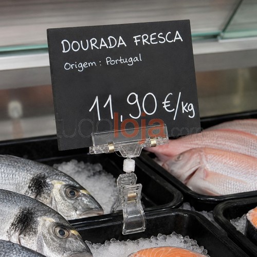 Placa com Mola para Preços - Peixe