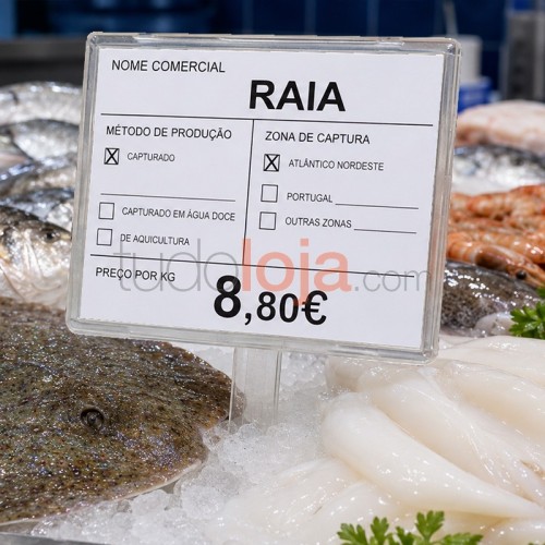 Preçário com Espeto para Gelo - Peixaria
