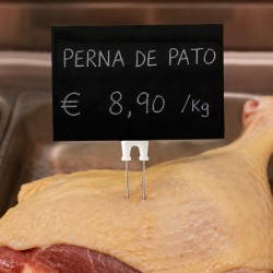 Preçário ardósia com espeto para carne - Talho
