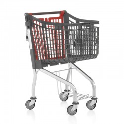 Carrinho Compras Plástico 360º - 100L - Vermelho