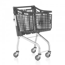 Carrinho Compras Plástico 360º - 100L - Cinza