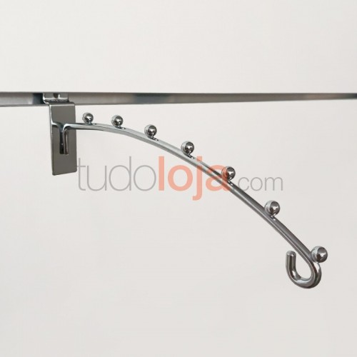 Gancho cromado com 7 batentes para painel multi-sistema