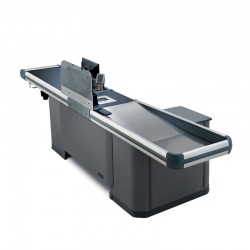 Checkout Futura Plus T com tapete rolante - Mesa de Saída para Lojas e Supermercados