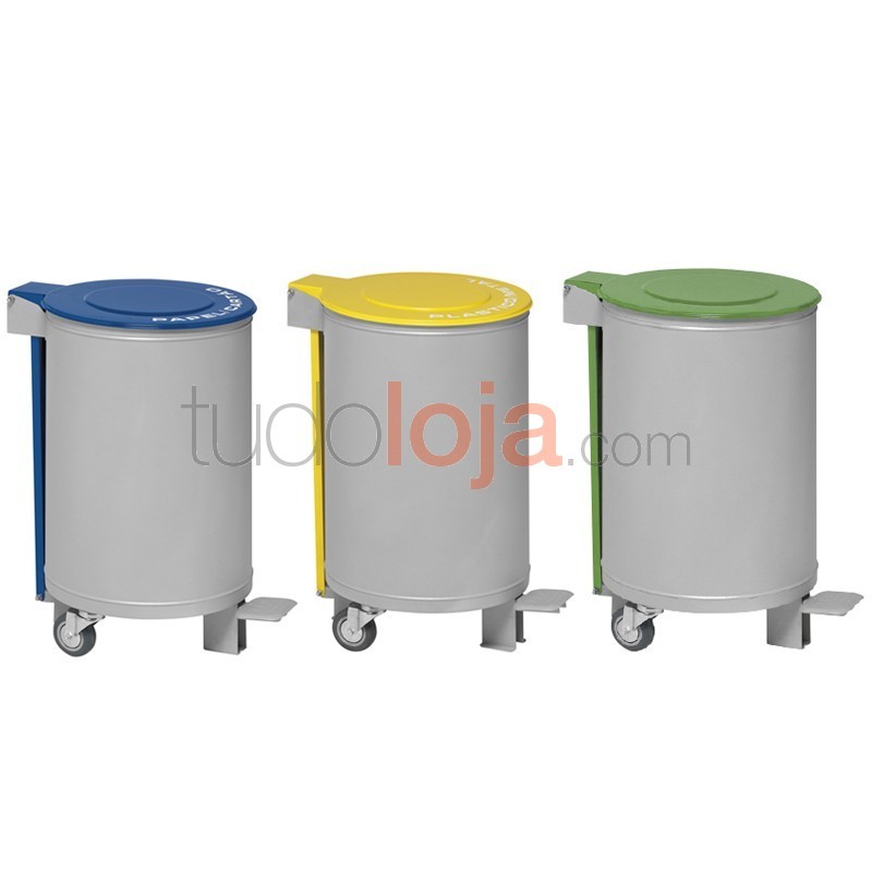 Ecoponto com 3 contentores com pedal - 45L