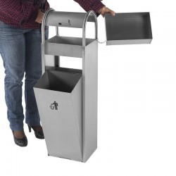 Contentor do lixo com cinzeiro para exterior - 13L