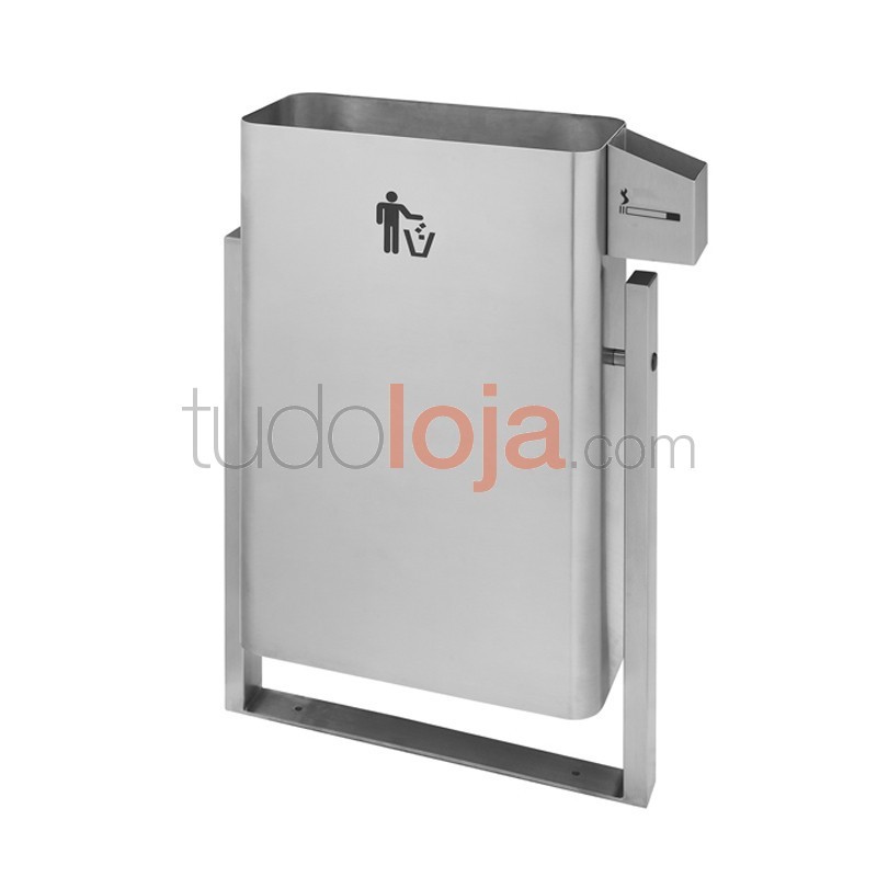 Contentor do lixo para exterior com cinzeiro - 43L