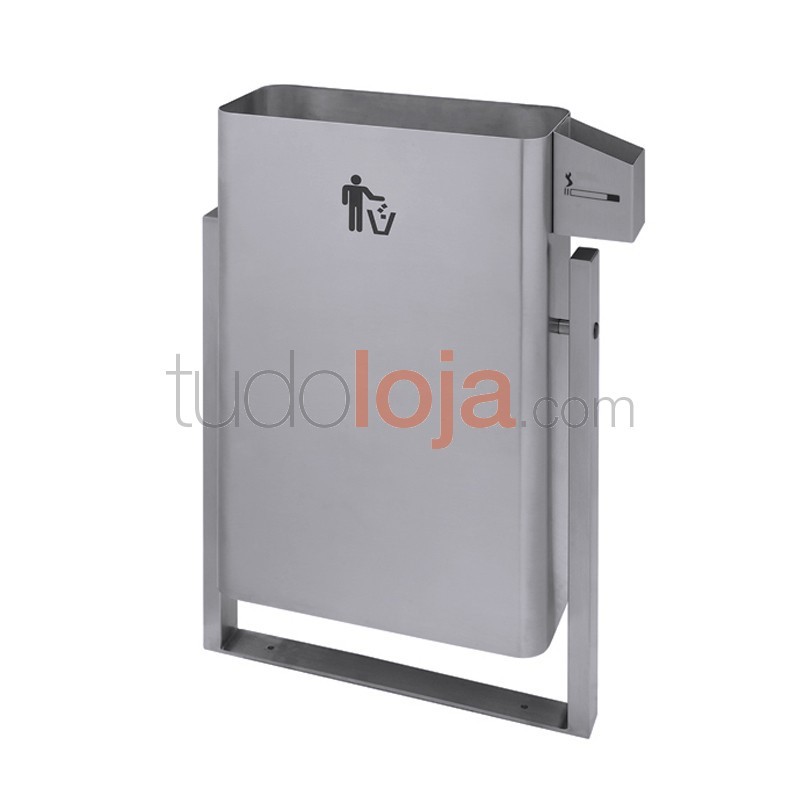 Contentor do lixo para exterior com cinzeiro - 43L