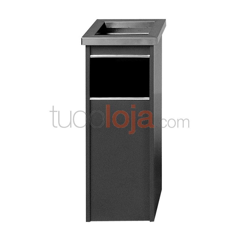 Papeleira com Cinzeiro Areia - 15L+2L - Preto