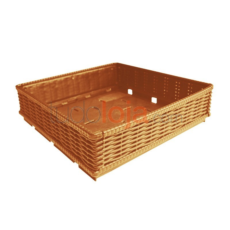 Caixa de fruta imitação vime rebatível 400x400